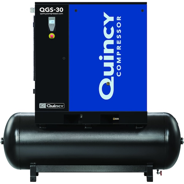 QGS 30-HP 132- Gal Tank Mounted Rotary Screw Air Compressor Triv/3/60
